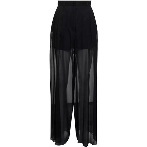 Loose Black Pants With Detachable Culottes In Stre - Größe 40 - black - Dolce&Gabbana - Modalova