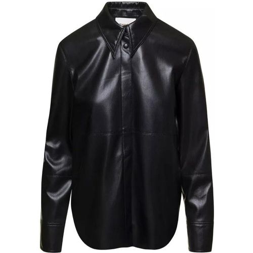 Naum' Black Long-Sleeve Shirt With Concealed Faste - Größe M - black - Nanushka - Modalova