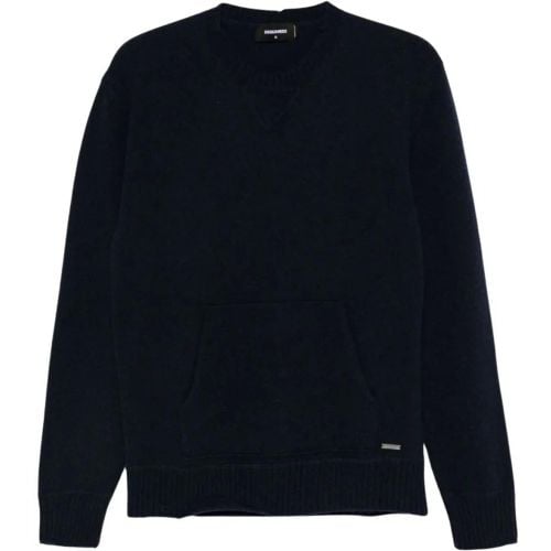 Ribbed Knit Wool-Cashmere Blend Sweater - Größe L - Dsquared2 - Modalova