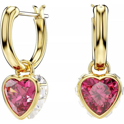Ohrringe - Chroma drop earrings, Heart, Gold-tone plated - Gr. unisize - in Rot - für Damen - Swarovski - Modalova