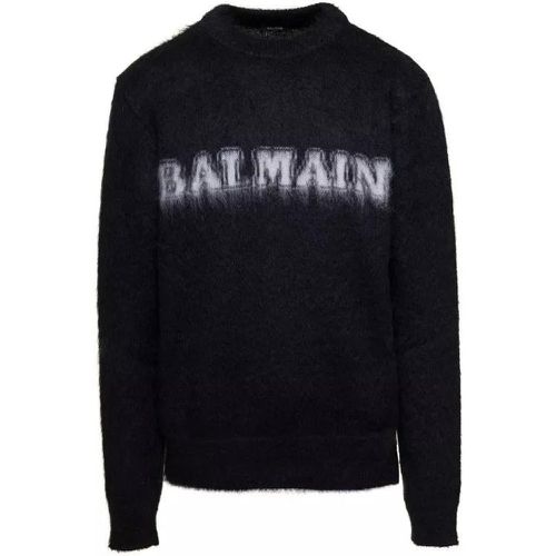 Retro Brushed Mohair Sweater - Größe L - black - Balmain - Modalova
