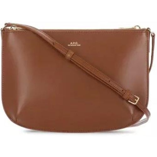 Shopper - Brown Leather Shoulder Bag - Gr. unisize - in - für Damen - A.P.C. - Modalova