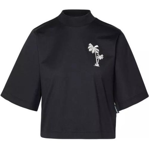 Black Cotton T-Shirt - Größe L - black - Palm Angels - Modalova