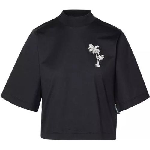 Black Cotton T-Shirt - Größe M - black - Palm Angels - Modalova