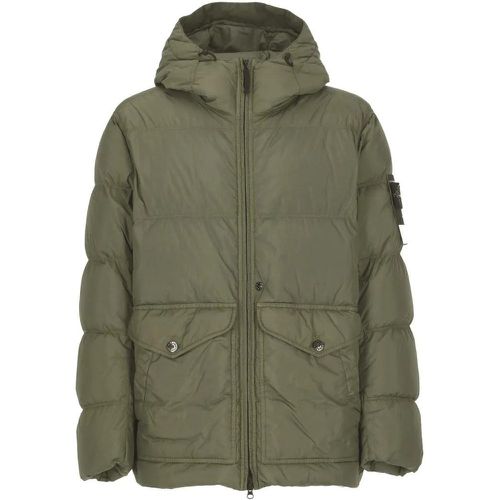 Logoed Down Jacket - Größe M - grün - Stone Island - Modalova