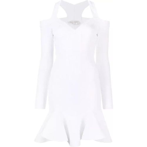 Mini V-Neck White Dress - Größe L - white - alexander mcqueen - Modalova