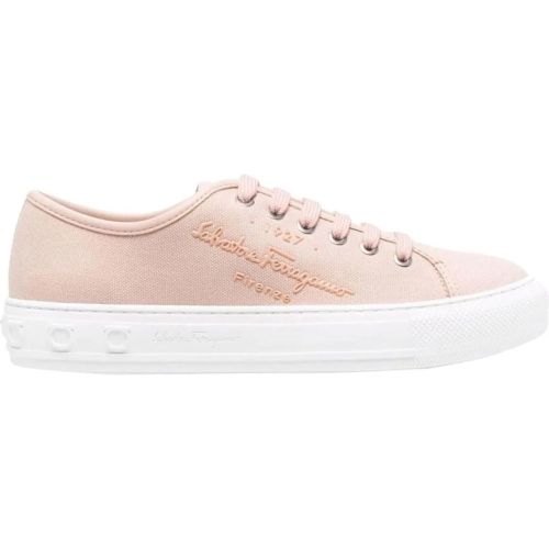 Low-Top Sneaker - Mediterr Eco Logo Sneakers - Gr. 37 (EU) - in Gold - für Damen - Salvatore Ferragamo - Modalova