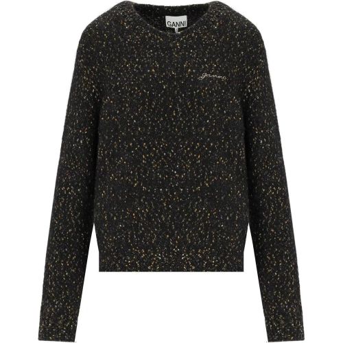 Melange Black Crewneck Jumper - Größe M - Ganni - Modalova