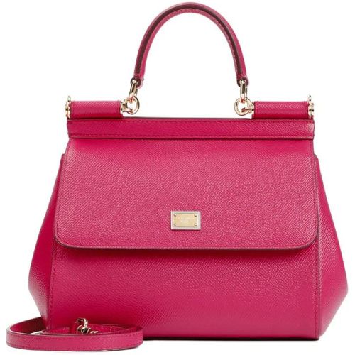 Shopper - Ciclamino Leather Miss Sicily Bag - Gr. unisize - in Rosa - für Damen - Dolce&Gabbana - Modalova