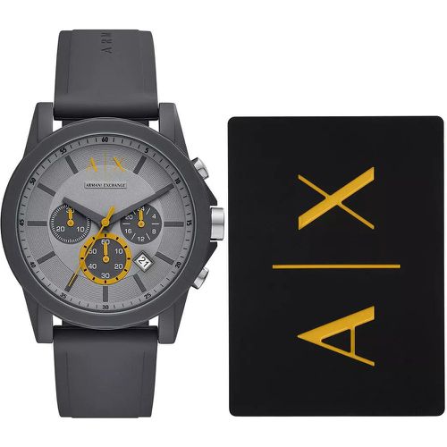 Uhren - Silicone Watch and Cardholder Gift Set - Gr. unisize - in Grau - für Damen - Armani Exchange - Modalova