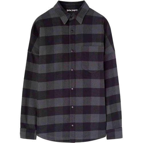 Checked Logo Overshirt - Größe L - Palm Angels - Modalova