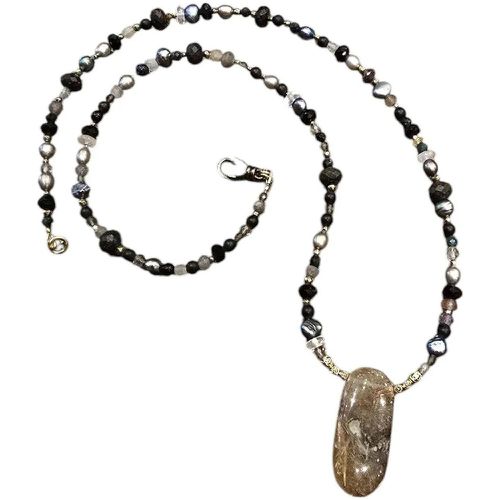 Halskette - Collier Reverie Noire Agates perles Or 1 Quartz TF - Gr. unisize - in Mehrfarbig - für Damen - CATHERINE MICHIELS - Modalova