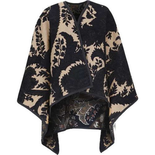 Reversible Poncho With Print - Größe ONE SIZE - schwarz - ETRO - Modalova