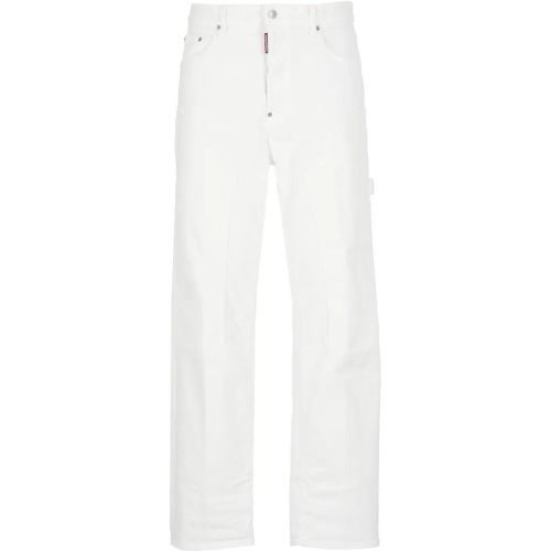 Relaxed-Fit White Cotton Jeans - Größe 46 - Dsquared2 - Modalova