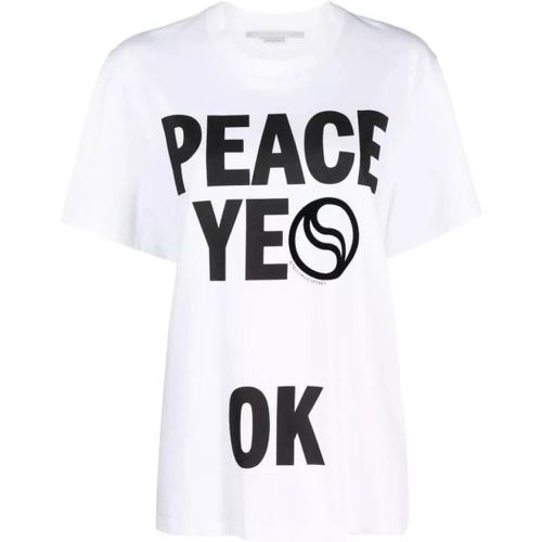 White Peace T-Shirt - Größe L - white - Stella Mccartney - Modalova