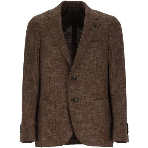 Wool And Cotton Jacket - Größe 48 - brown - Lardini - Modalova