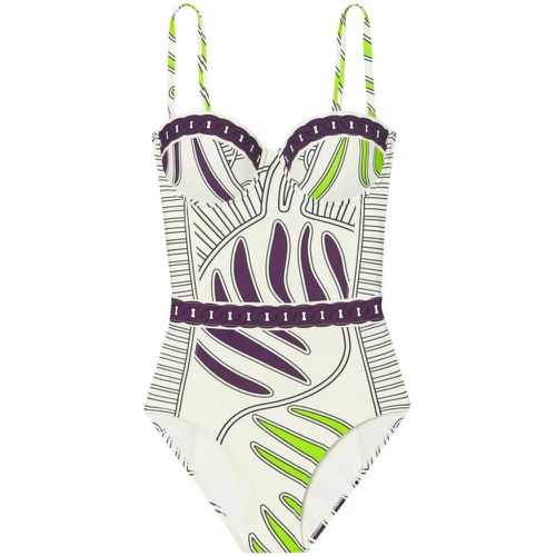 One-Piece Swimsuit With Print - Größe M - weiß - TORY BURCH - Modalova