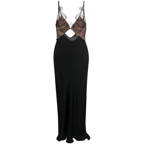 Lace-Panelled Maxi Dress - Größe 10 - black - self-portrait - Modalova