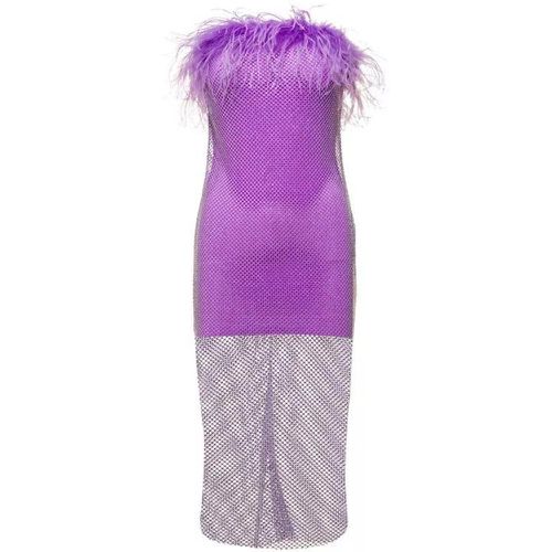 Mini Purple Dress With Feather Trim And Rhinestone - Größe M - purple - Giuseppe Di Morabito - Modalova