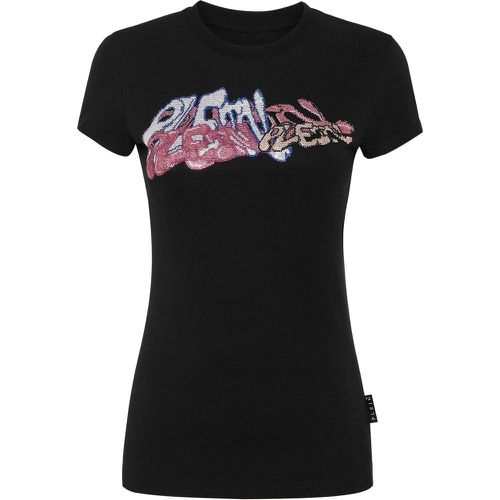 T-Shirt Slim Fit Bombing Graffiti Mit Schmuckstein - Größe L - Philipp Plein - Modalova