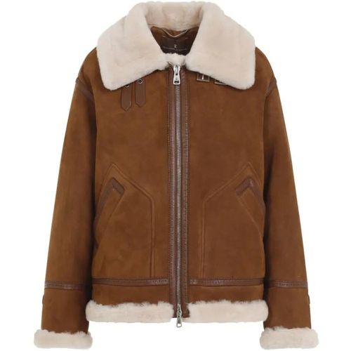 Chocolate Brown Lamb Shearling Coat - Größe 40 - Ermanno Scervino - Modalova