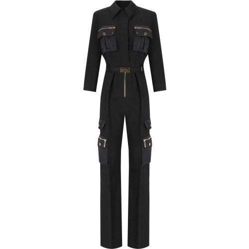 Black Cargo Jumpsuit - Größe 38 - Elisabetta Franchi - Modalova