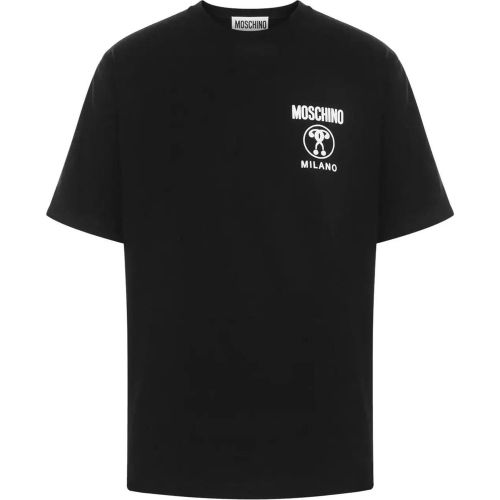 Organic Cotton Double Question Tee - Größe IT 46 - Moschino - Modalova