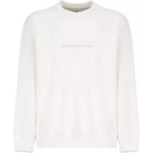 Cotton Sweater - Größe L - white - BRUNELLO CUCINELLI - Modalova