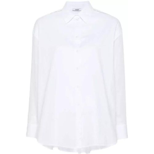 Rhinestone-Embellished Cotton Shirt - Größe 44 - white - PESERICO - Modalova