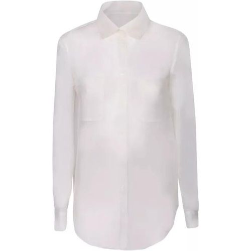 White Semi-Transparent Silk Shirt - Größe 42 - white - Blanca Vita - Modalova