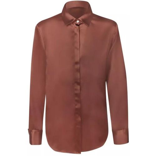 Brown Straight Hem Long Sleeve Shirt - Größe 38 - brown - Blanca Vita - Modalova