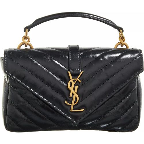 Crossbody Bags - College Mini Chain Bag In Shiny Crackled Leather - Gr. unisize - in - für Damen - Saint Laurent - Modalova