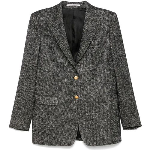 Black/White Wool Blend Herringbone Blazer - Größe 42 - Tagliatore - Modalova