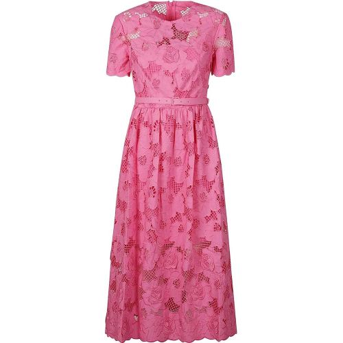 Cotton Lace Midi Dress Pink & Purple - Größe 6 - self-portrait - Modalova