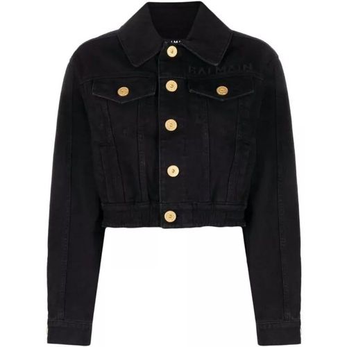 Denim Noir Shirt Jacket - Größe 38 - black - Balmain - Modalova