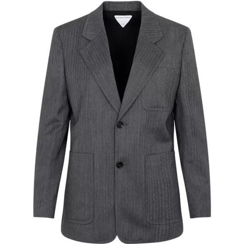 Grey Wool Chevron Jacket - Größe 40 - Bottega Veneta - Modalova