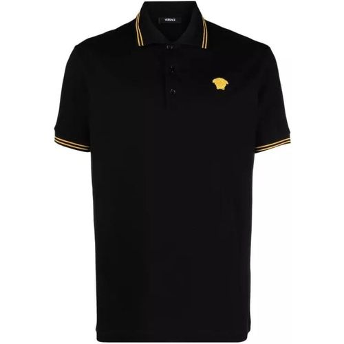 Black/Yellow Medusa Polo Shirt - Größe L - black - Versace - Modalova