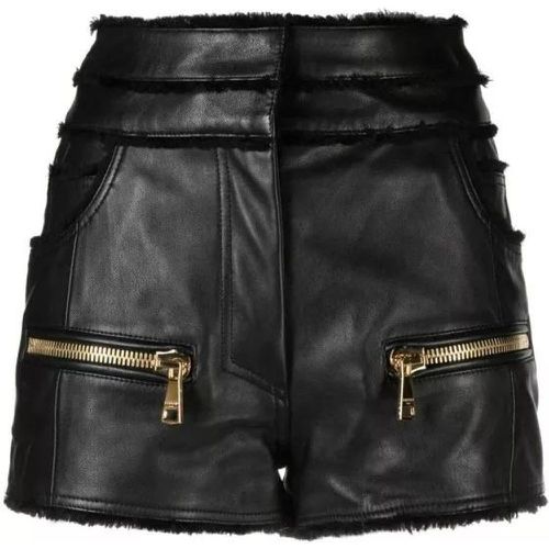 Black Leather Shorts - Größe 36 - black - Balmain - Modalova