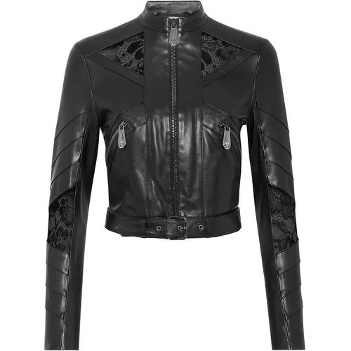 Leder Biker-Jacke Bikerjacke Mit Spitze - Größe M - Philipp Plein - Modalova