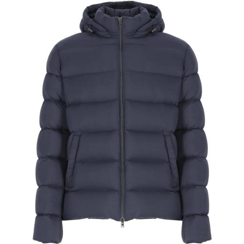 Quilted Down Jacket - Größe 48 - blau - Herno - Modalova