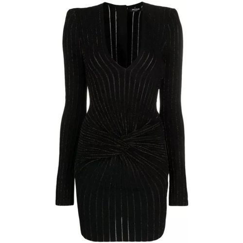 Ribbed-Knit Long-Sleeve Dress - Größe 36 - Balmain - Modalova