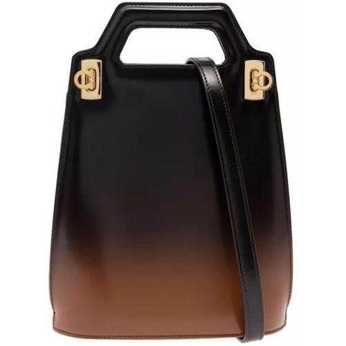 Umhängetaschen - Wanda' Mini Black And Brown Handbag With Airbrushi - Gr. unisize - in - für Damen - Salvatore Ferragamo - Modalova