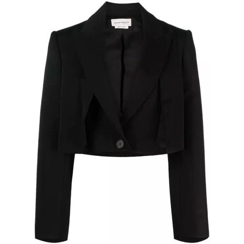 Black Cropped Jacket - Größe 40 - black - alexander mcqueen - Modalova