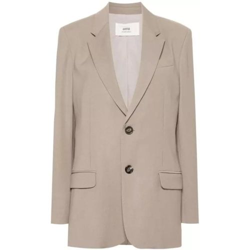 Taupe Brown Single-Breasted Blazer - Größe 36 - AMI Paris - Modalova