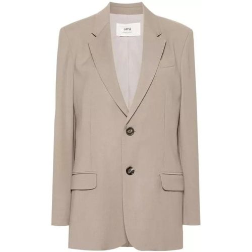 Taupe Single-Breasted Blazer - Größe 36 - AMI Paris - Modalova