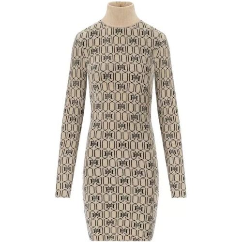 Champagne Monogram Knitted Dress - Größe 40 - Elisabetta Franchi - Modalova