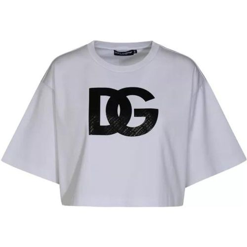 White Cotton T-Shirt - Größe 38 - white - Dolce&Gabbana - Modalova