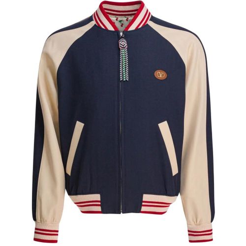 Sporty Bomber Jacket With Embroidered Details - Größe 48 - Valentino Garavani - Modalova