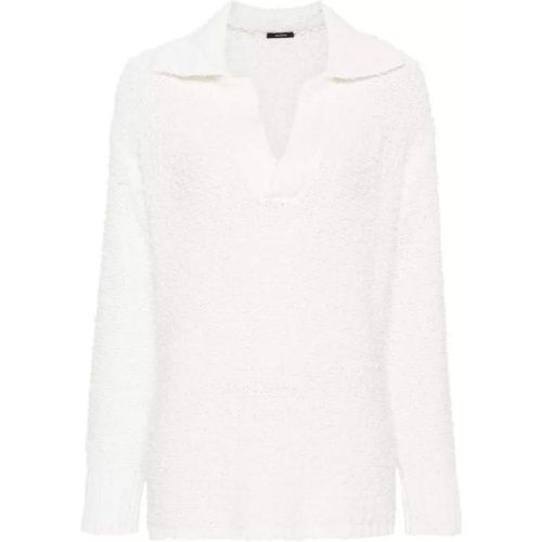Textured Knit Polo White Sweater - Größe XS - white - joseph - Modalova