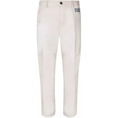 Cotton Trousers - Größe 44 - white - Dsquared2 - Modalova
